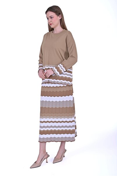 Invee Invee 7027 Camel Knitwear Tunic