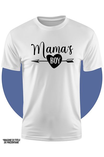 StoryGift Romania Tricou Copii cu o inimioara si textul in engleza "Mama's boy" - baietelu' mamei 100% Bumba