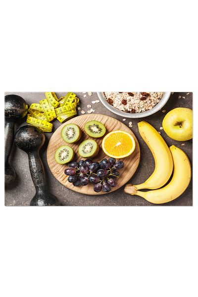 StoryGift Romania Tablou Canvas: Dieta Si Fitness - Dieta, Fitness, Fructe Uscate, Echipament