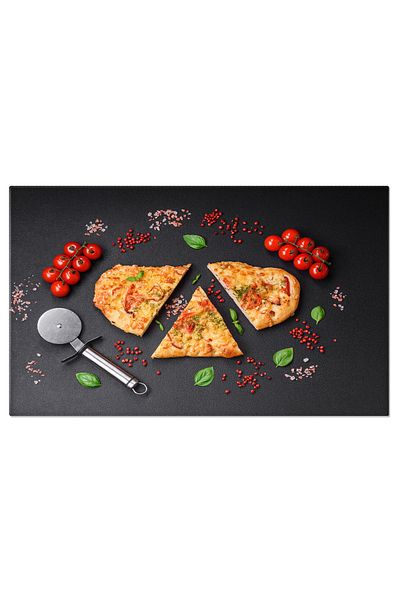 StoryGift Romania Tablou Canvas 120 x 80CM Paine Plata cu Mozzarella si Ierburi - Homemade, Fresh, Italian 120x8 STG