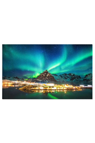 StoryGift Romania Tablou Canvas Aurora Borealis Intrun Sat Scandinavian Peisaj Superb Cu Aurora Boreala Intrun Sa