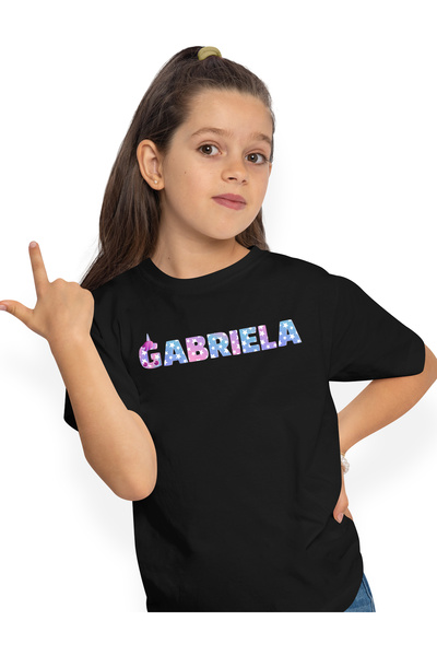 StoryGift Romania Tricou Copii Fete Cu Numele Gabriela, Unicorn, Printesa, Fa...