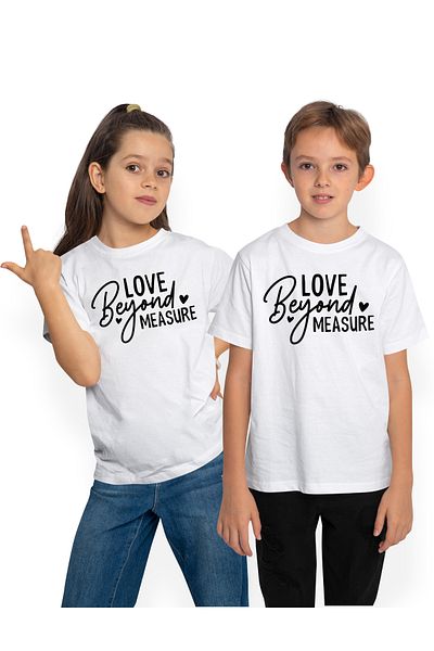 StoryGift Romania Tricou Copii Cu Inimioare Pentru Cei Care Iubesc Peste Masura 100% Bumbac, Unisex, Alb, 12