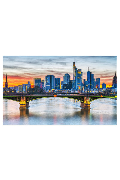 StoryGift Romania Tablou Canvas Zgarie-norii Din Frankfurt, Germania, Arhitec...