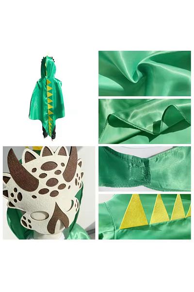 BGA Child Dinosaur Dragon Cloak Mask Set Dragon Costume for Kids Ages 3+