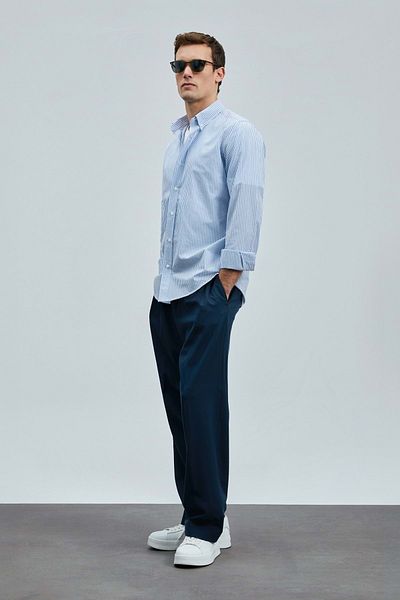 Lufian 111010638 Charles Men's Basic Shirt Regular Fit Men's Shirt Blue