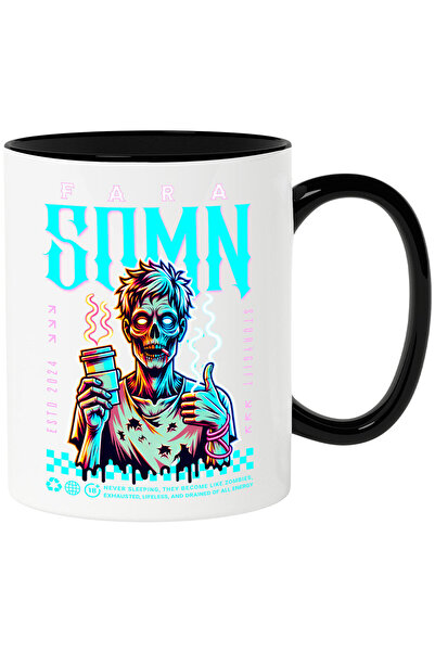 StoryGift Romania Cana Cu Zombie Extenuat Dcu Tigara Si Cafea Text Fara Somn,...