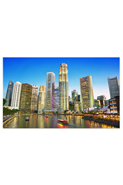 StoryGift Romania Tablou Canvas Panorama Singapore La Amurg, Skyline, Pod, Ce...