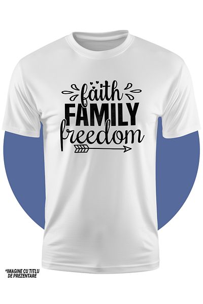 StoryGift Romania Tricou Copii Cu Mesajul In Engleza "faith, Family, Freedom" - Credinta, Familie, Libertate