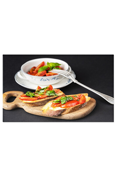 StoryGift Romania Tablou Canvas - Bruschetta Cu Rosii Cherry: Gustare Culinara Cu Ingrediente Proaspete Si Gust A