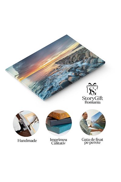 StoryGift Romania Tablou Canvas Apus Peste Derwentwater, Derwentwater, Lac, Reflectii, Ponton, Lake District 4373