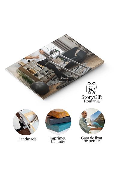 StoryGift Romania Tablou Canvas: Barbat Alergand Pe Banda De Alergat - Sport, Fitness, Activitate, Atletic