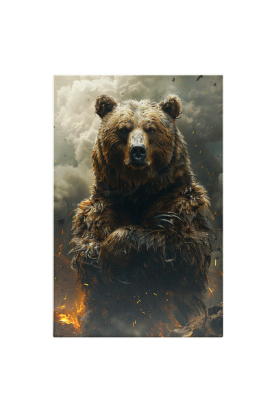 StoryGift Romania Tablou Canvas Incendiul Ce Ridică Fumul Gros Spre Cer Ursul...