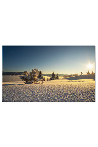 StoryGift Romania Tablou Canvas Vedere La Plaja Storsandnes In Iarna Din Lofo...