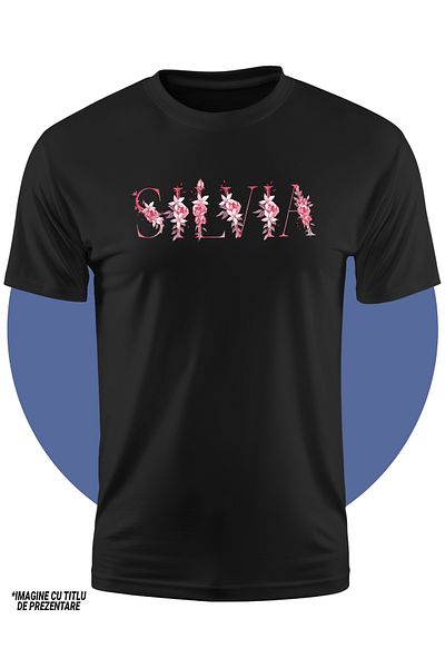StoryGift Romania Tricou Copii Fete Cu Numele Silvia, Floral, Colorat, Creativ, Frumos, Unicat 100% Bumbac,