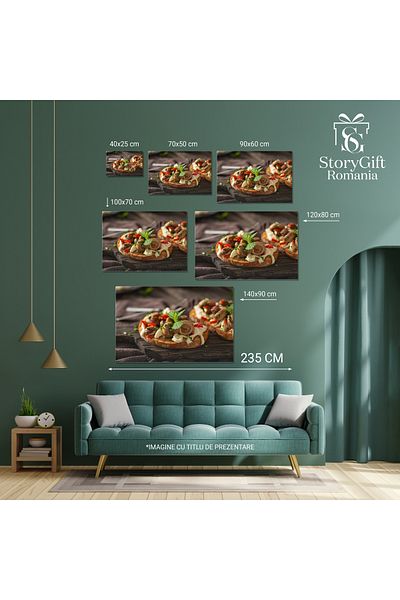 StoryGift Romania Tablou Canvas Pasta De Ciuperci Cutite Pe Paine, Gourmet Gustos Si Nutritiv, Reteta Sanatoasa P