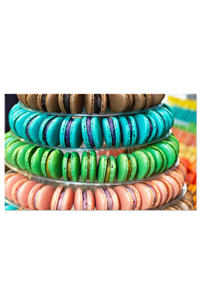 StoryGift Romania Tablou Canvas Piramida De Macarons Francezi Delicioase Si C...