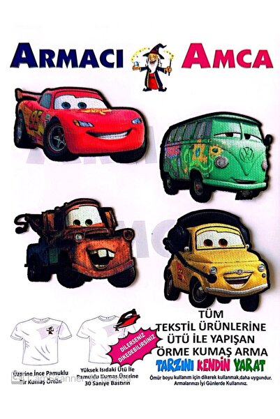 Armacı Amca Ütü ile Yapışan Örme Kumaş Arma Pratik Yama Tekstil Patch Kurmızı...