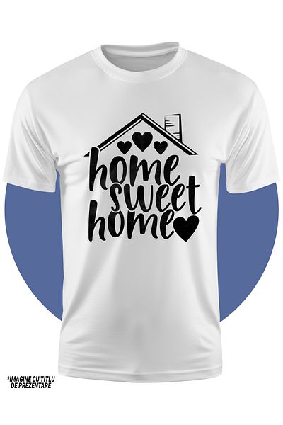 StoryGift Romania Tricou Copii Cu Inimioare Si Mesajul In Engleza "home, Sweet Home" - Casa, Dulce Casa 100%