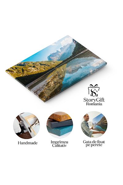 StoryGift Romania Tablou Canvas Peisaj Frumos In Dolomiti, Lago Di Landro Lacuri Alpine Si Varfuri Impunatoare In