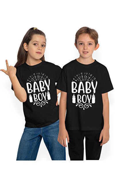 StoryGift Romania Tricou Copii pentru copii mici cu textul "Baby boy" - baiet...