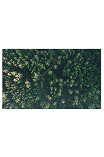 StoryGift Romania Tablou Canvas Vedere Aeriana La Un Drum Prin Mijlocul Padur...