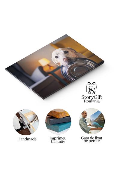 StoryGift Romania Tablou Canvas Caine Flamand Cu Ochi Tristi Asteapta Sa Fie Hranit, Caine, Animale, Tristete 242