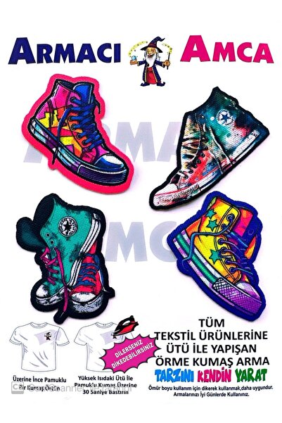 Armacı Amca Ütü İle Yapışan Örme Kumaş Arma Pratik Yama Tekstil Patch Rengare...