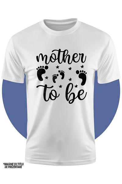StoryGift Romania Tricou Copii Cu Urme De Pasi Si Stelute Cu Mesajul In Limba Engleza "mother To Be" - Mama