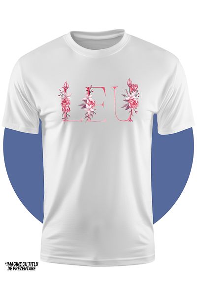 StoryGift Romania Tricou Copii Fete Cu Numele Leu, Floral, Colorat, Creativ, Frumos, Unicat 100% Bumbac, Uni