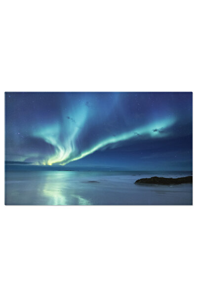 StoryGift Romania Tablou Canvas Luminile Nordului Deasupra Oceanului, Insulel...