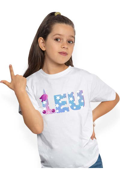 StoryGift Romania Tricou Copii Fete Cu Numele Leu, Unicorn, Printesa, Fairyta...