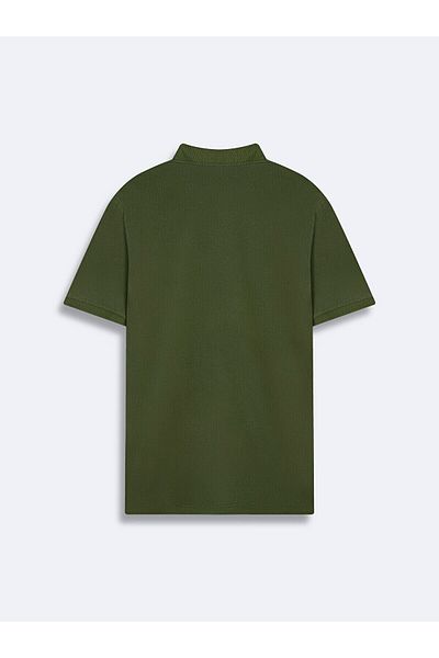 Ltb Green Polo Collar Pale Effect T-Shirt