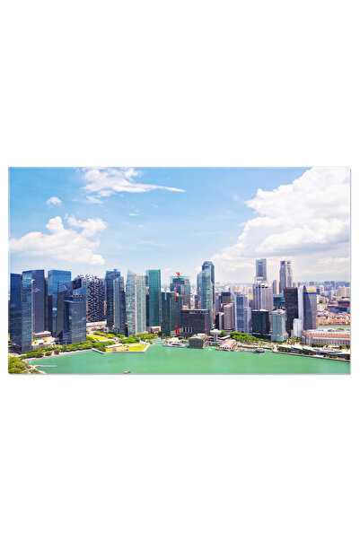 StoryGift Romania Tablou Canvas Silueta Orasului Singapore La Apus, Skyline, ...