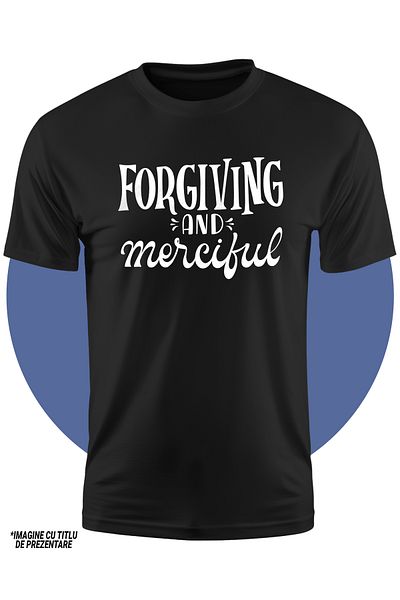 StoryGift Romania Tricou Copii Cu Textul "forgiving And Merciful" - Iertator Si Milos 100% Bumbac, Unisex, N
