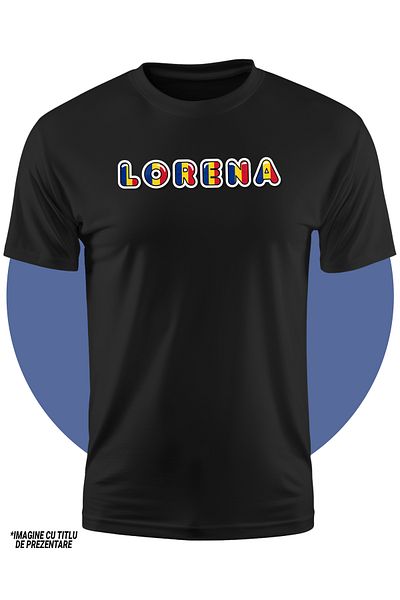 StoryGift Romania Tricou Copii Fete Cu Numele Lorena, Romania, Suporter, Steagul Romaniei, Patriot 100% Bumb