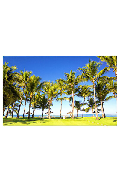 StoryGift Romania Tablou Canvas Cu Plaja Cu Umbrela La Mauritius - Relaxare La Nisip Si Mare