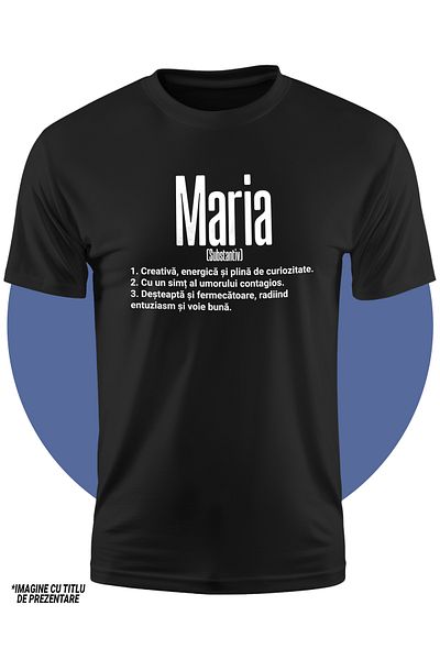 StoryGift Romania Tricou Copii Fete Cu Numele Maria, Si Mesaj Motivational, Creativa, Desteapta, Curioasa, A