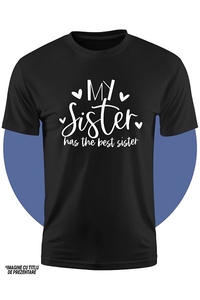 StoryGift Romania Tricou Copii Cu Inimioare Pentru O Fata Care Are Cea Mai Tare Sora Din Lume 100% Bumbac, U