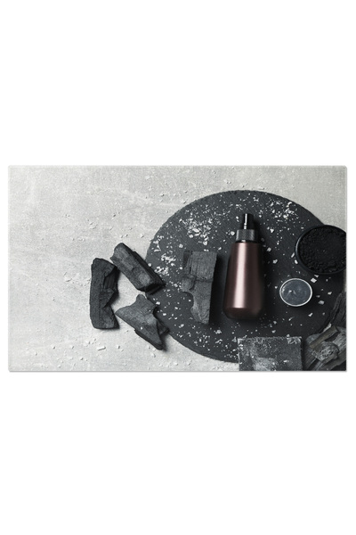 StoryGift Romania Tablou Canvas Set De Cosmetice Cu Carbune Pe Fundal Luminos, O Selectie De Produse Naturale Pen