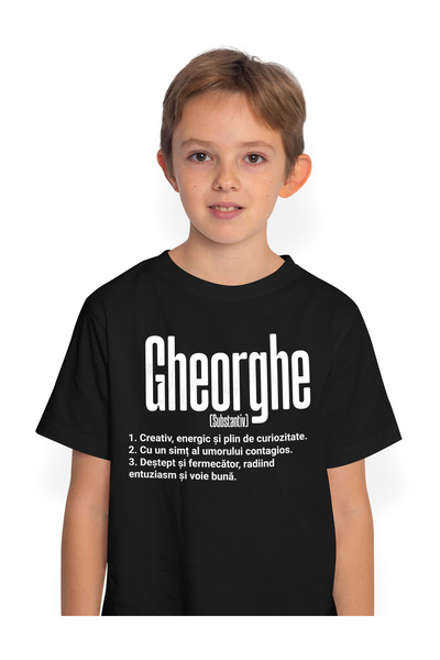 StoryGift Romania Tricou Copii Baieti Cu Numele Gheorghe, Cu Mesaj Motivation...