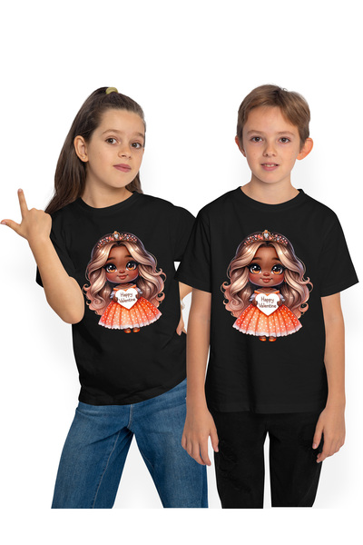 StoryGift Romania Tricou Copii Cu O Fetita De Culoare, Ilustratie, Tine In Ma...