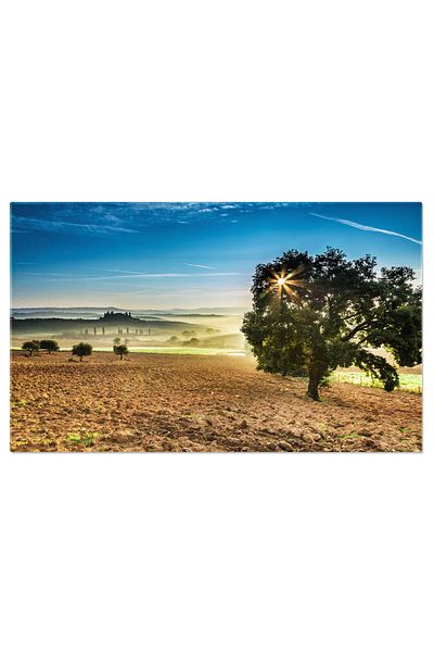 StoryGift Romania Tablou Canvas: Armonia Naturii - Drum Rural, Chiparos Italian, Rasarit, Cultura Europeana, Casa