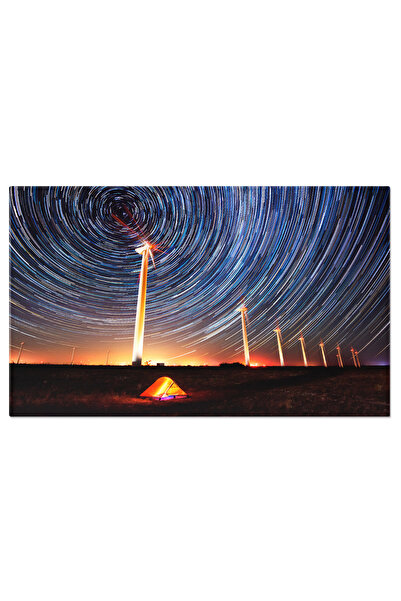 StoryGift Romania Tablou Canvas - Camping Nocturn Sub Stele, Cercul Ceresc Li...