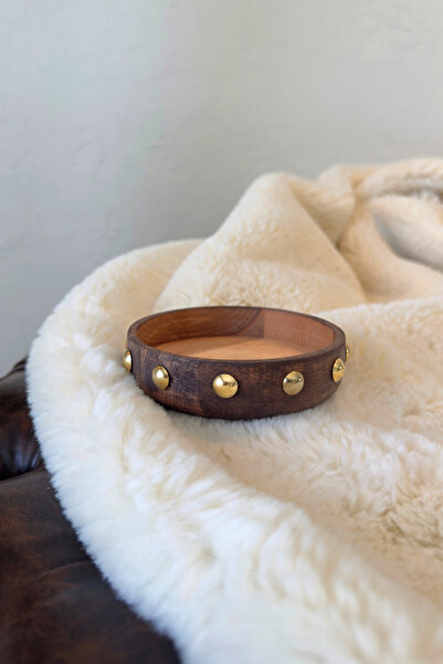 Ogia Concept Ginger Chocolate Ahşap Sunumluk Gold Kase 11 Cm ( Çerezlik - Lok...