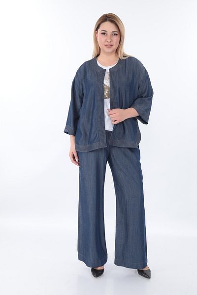 EXİTLİNE Women's Triple Summer Suit Jacket Tshirt Pants