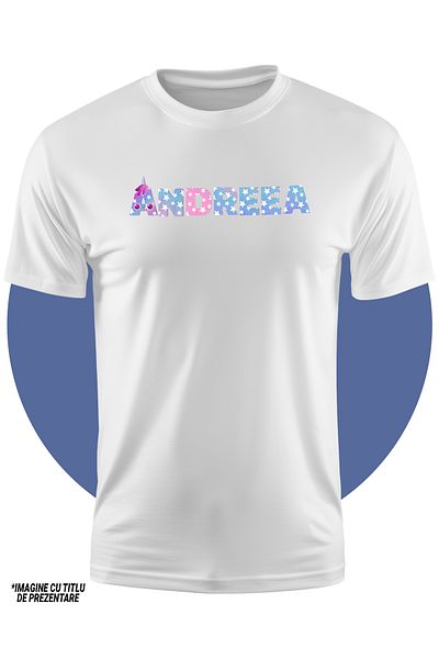 StoryGift Romania Tricou Copii Fete Cu Numele Andreea, Unicorn, Printesa, Fairytale, Dragut 100% Bumbac, Uni
