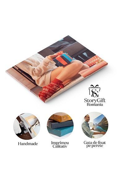 StoryGift Romania Canvas Painting Style And Elegance Woman With Crossed Legs Next To Shopping Bags O E