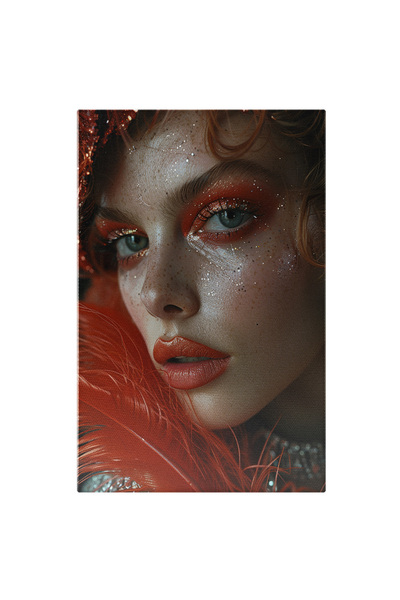 StoryGift Romania Tablou Canvas Femeie Sclipitoare Cu Ochii Verzi-albastrui Cu Gene Lungi Si Par Roscat In Costu