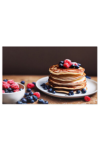 StoryGift Romania Tablou Canvas Stiva Delicioasa De Clatite Facute In Casa, Impodobite Cu Fructe De Padure Proasp